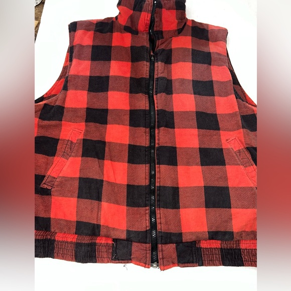 Vintage Woodland Plaid "Big Man" 2X Vest Full Zip * Flaws See Pics - Picture 1 of 5